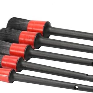 5 pcs Car Detailing Brushes Set of Different Sizes with Hanging Holder Option