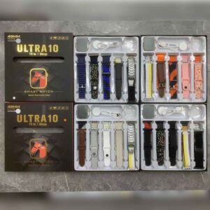 Ultra Smart Watch | 10 in 1 Straps  | Super HD Display | BT Calling | Wireless Charging ( Multi Color Straps)