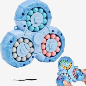 3-in-1 Fidget Spinner Magic Bean Rotating Cube Toy – Double Flip Triangle – Bath Toy – Brain Training Handheld Puzzle Toy – New – For Kids - Random Color
