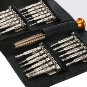25 in 1 leather case screwdriver kit.