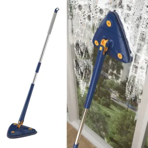 Extended Triangle Mop 360 Twist Squeeze Wringing X-Type Window Glass Toilet Bathroom Floor Household Cleaning Ceiling Dusting