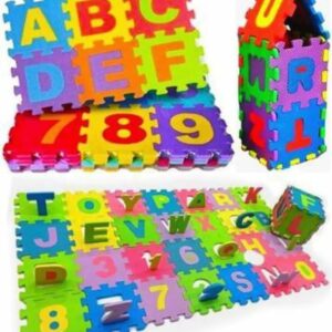 6.5mm Puzzle 36 PCS Medium ABC-123 | Interlocking Play Tile | Alphabets Foam Puzzle Mat for Childrens (Random color)