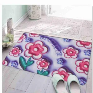 3D Printing Soft Mat Cut Flower Design Anti Slip Floor Door Mat Water Absorb for Bathroom, Kitchen or Room (Random color & Designs)
