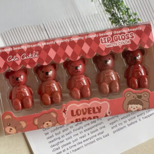 Pack Of 05 Matt Teddy Bear Lip Gloss | Lip Gloss For Girls | Lip Gloss For Women | Best Quality Lip Gloss ( Random Shades )