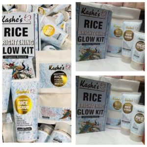 Kashe's Rice Extract Bright Glow Kit ( Rice Face Wash + Rice Scrub + Rice Mask )