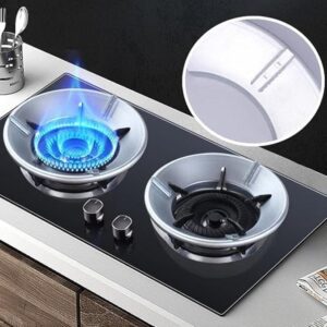 Briout Gas Saver Burner Stand,Windproof Energy Saving(Silver color)