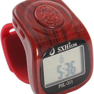 Digital Islamic Finger Tasbeeh LED, Beep Sound, Time Clock & Reset Button - Premium Quality Counter & Tasbeeh Digital Tally Counter ( Random Color )
