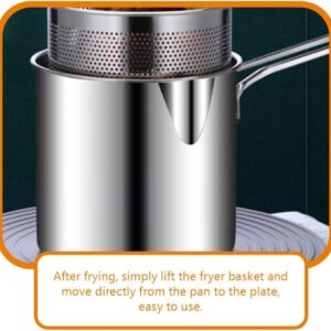 Deep Fryer Set French Fries Pot French Fries Cooker Frying Basket Deep Fryer Pot for Baking Frying Boiling Home Kitchen