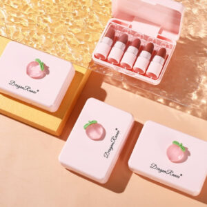5 Pcs Dragon Ranee Peach Mini Lipstick Set | Long Lasting Makeup Waterproof Lipstick (Random Color)
