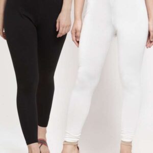 (Pack of 2 Tights)  white and black Tights Flexible and Stretchable for Women