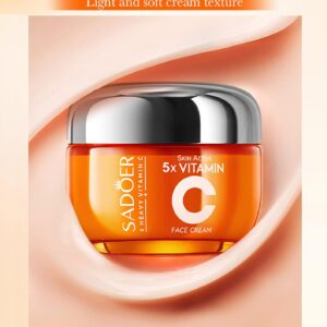 Sadoer 5x Vitamin C Skin Active whitening Cream | Vitamin C Hydrating Face Cream - Glowing & Repairing Moisturizer for Fine Lines, Wrinkles & Uneven Skin Tone | Whitening Cream