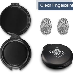 Black Stamp Pad Waterproof Mini Fingerprint Ink Pad Portable Black Thumbprint Ink Pad Identification Security