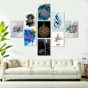 Home decoration item 9 pcs wall decor photo on wall canvas art decor for home easy set up with bothside tape