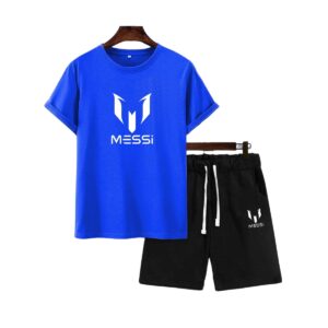 Printed Half Sleeves Cotton Jersey Summer Tracksuit For Boys & Girls T-Shirt & Shorts Gym Sports Outdoor Gaming Tracksuit