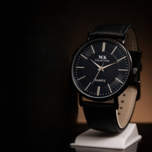 Modern Edge Black Leather Strap Watch – Sleek, Durable, and Timeless Without Box
