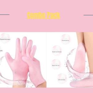 (Combo Pack - Hight Quality) Moisturizing Glove and Socks Set, Silicone Gel Spa  Socks For Dry Cracked Skin & Silicone Jelly Socks Gel Moisturizing Socks Foot Care Protector