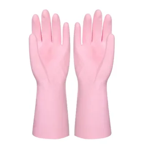 Dishwashing Rubber Gloves Non-Slip Household Laundry Kitchen Cleaning Gloves - Pair (Random color)