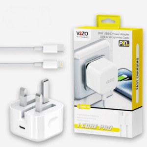 iCore Pro – Premium 3-Pin iPhone Charger with Original Lightning Cable | Best Quality iphone Charger | Vizo iCore Pro - IOS Charger