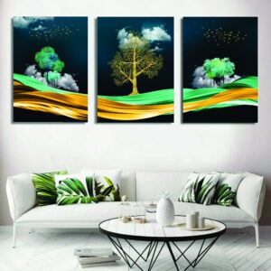 Set of 3 Wall Art Wooden Phototile Frames for Wall Decor