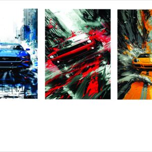 SET OF 3 CAR WALL PHOTOTYPE FRAME