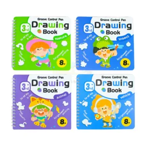 Reusable Groove Control Pen Drawing Books / 4 Pcs Reusable Books /  5 refills