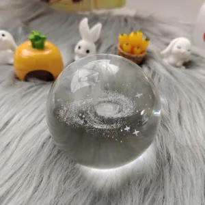(10 / 60 mm) 3d  Crystal Ball Night Light With Wooden Base For Boys And Girls