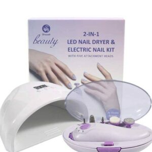 2 in 1 LED Nail Dryer and  Electric Nail Kit | Nail Dryer LED Lamp and Manicure LED Nail Dryer & Electric Nail Kit With Five Attachments Heads