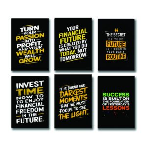 Set Of 6 Motivational Sticky Canvas Frames For Wall Decore / Sticky Phototiles