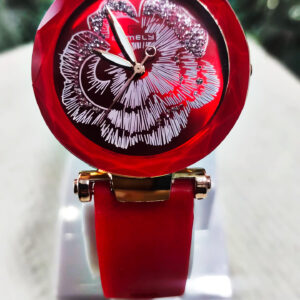 Silicone Strap Women's Watch with Stainless Steel Dial Red/Purple/Pink (Without Box)