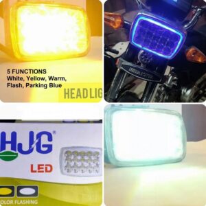 5 function led headlight 15 led white and Fog light  high beam 15 led fog bike headlight for 70 & 125/All functions led light