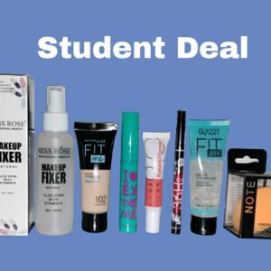 Student Makeup Deal - Makeup Fixer, Foundation (Random Shade), Mascar (Random Color) Liquid Blush, Eyeliner, Primer, Blender (Random Color)