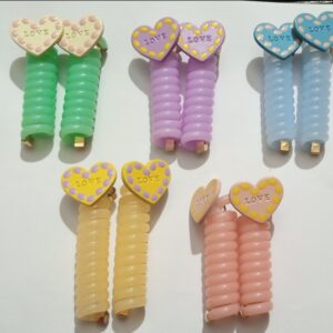 (pack of 2 )Girls hair plastic Telephone Wire Spiral (random color)