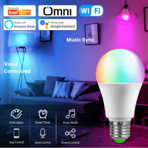 (NW000397) Color Changing Smart WIFI RGB led bulb, Dim-able and Color changing - Voice Controlled, 13watt - 220V LED Smart RGB Bulb,