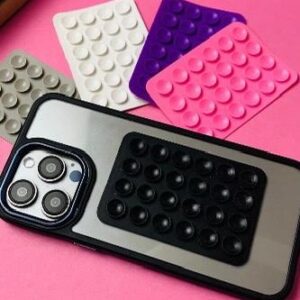 Mobile bubble Grip | Silicone Suction both side Bubble Grip Cup Phone Strong Grip Holder, Hands-Free use Mobile Phone Holder (Random color)