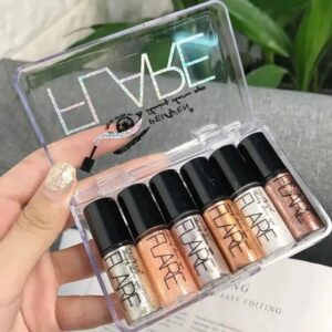6 PCs set Liquid Glitter Eyeliner, Metallic Shimmer Glitter Eyeshadow, Long Lasting Waterproof Sparkling Eyeliner Eye Shadow