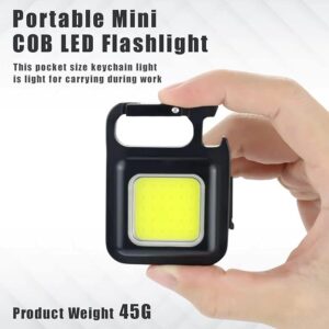 Rechargeable Key-Chain Mini Cob LED Flashlight | LED Flashlight Key-Chain With Bottle Opener ( Black Color )