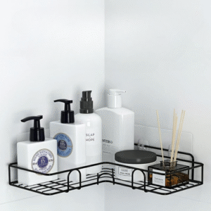 Kitchen Bathroom Corner Metal Rack Shelf New Design with Hook