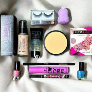Perfect 10 Beauty Pack / Eyelashes, Beauty , Blender, Foundation ,Primer , Pan Cake , Nail Paint 2 , Eyeliner Mascara Lip Pencil