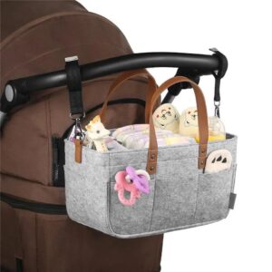 Foldable Baby Diaper Caddy Organizer - Portable Storage Basket - Essential Bag for Nursery, Changing Table and Car - Liner Is Great for Storing Diapers, Bottles (random color)