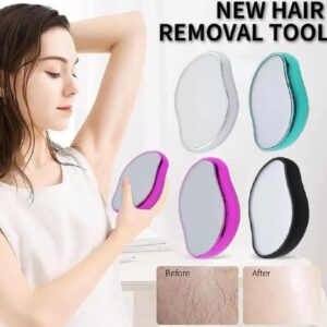 Hair Remover, Crystal Hair Eraser for Women Arms Legs Back Reusable & Washable Portable Manual Epilator Crystal Hair Removal Washable Portable Hair Removal Device Beauty Tool (Random color)
