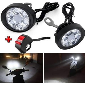 2 led plus button LED Headlight & Button Assist Lamp For Motorcycle Motorbike Bike Universal CD70 CG 125 & All