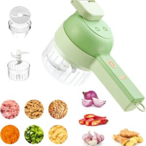 5 in 1 Handheld Hammer Electric Vegetable Cutter Set Mini Wireless Food Choppers Garlic Vegetable Chopper Slicer machine ( Random Color )
