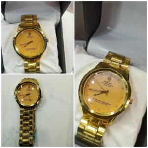 Rolex Men's Formal Quartz Wrist Watch with Stainless Steel Strap – 40mm Round Case ( Without Box )
