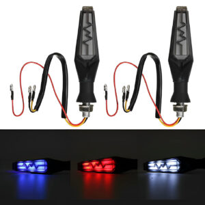 Bike Indicator HeartBeat Running Style With LAVA DRL Yellow-White/Yellow-Red/Yellow-Blue | Fancy Universal Indicator For Motorcycle | Heartbeat Indicator | Mini Fancy Indicator for Bike