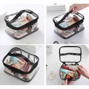Clear Travel Makeup Bag – Waterproof, Portable, and Stylish Organizer for Cosmetics & Toiletries - Transparent Clear Cosmetic Bag, Portable Toiletry Bag, Zipper Organizer, Transparent Travel Makeup Pouch - Random Color
