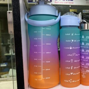 Sports Water Bottles 3 Pcs Set with Motivational Time Marker & Leak Proof  (Copy)