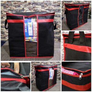 Black Storage Blanket Bag Organizer Folding Bag Organizer, Cloth Storage Boxes For Wardrobe