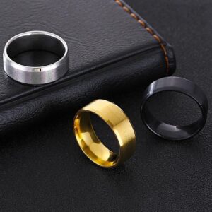 Pack Of 3  gold plated & silver plated band rings For Unisex