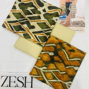 ✨ ZESH   ✨ 3 PieceUnstitched Suit ZESH SUMMAER LAWN COLLECTION 2025
