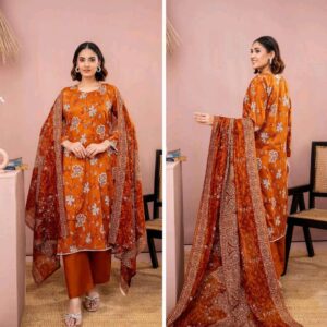 ✨ ZESH   ✨ 3 PieceUnstitched Suit ZESH SUMMAER LAWN COLLECTION 2025
